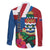 Personalised Cayman Islands Family Matching Off The Shoulder Long Sleeve Dress and Hawaiian Shirt Tropical Green Turtle
