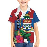Personalised Cayman Islands Family Matching Short Sleeve Bodycon Dress and Hawaiian Shirt Tropical Green Turtle