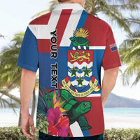 Personalised Cayman Islands Hawaiian Shirt Tropical Green Turtle