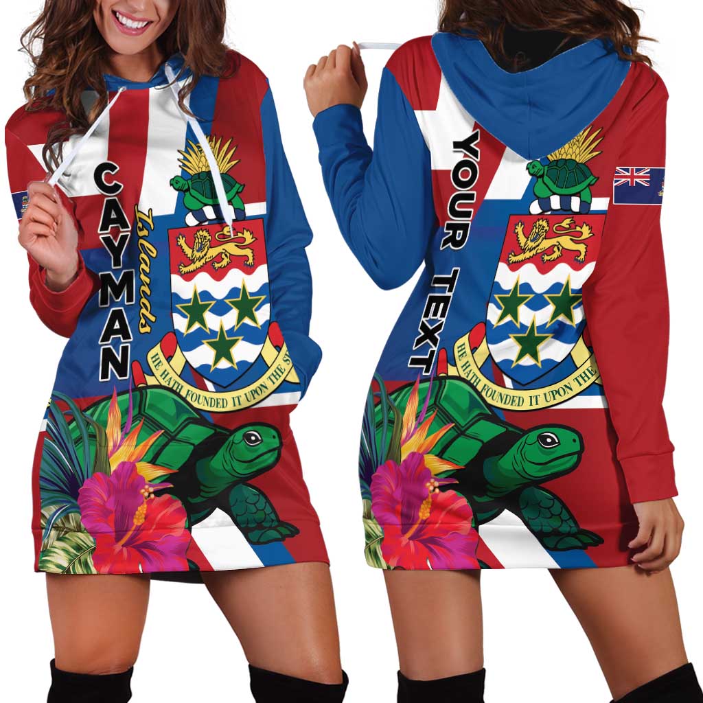 Personalised Cayman Islands Hoodie Dress Tropical Green Turtle
