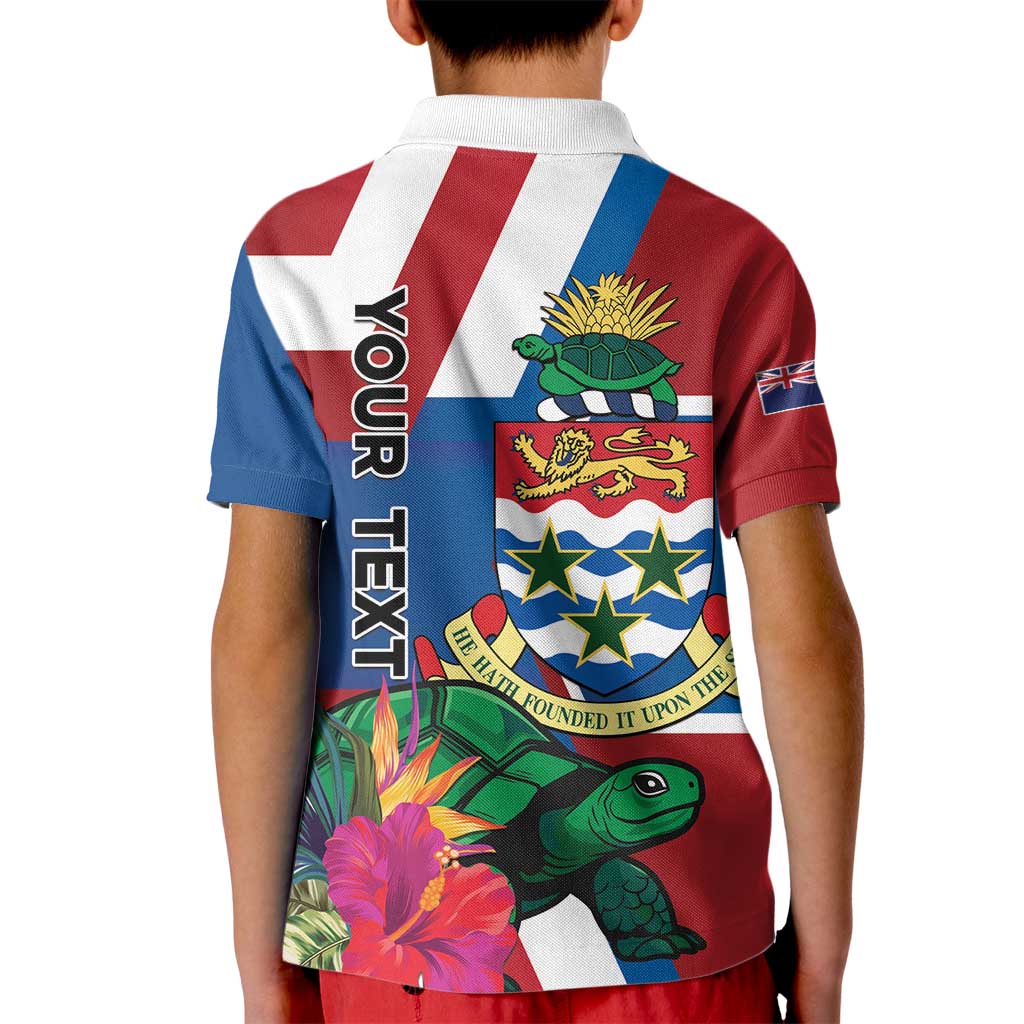 Personalised Cayman Islands Kid Polo Shirt Tropical Green Turtle