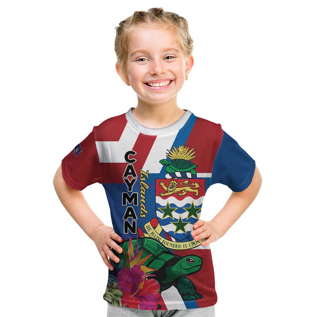 Personalised Cayman Islands Kid T Shirt Tropical Green Turtle