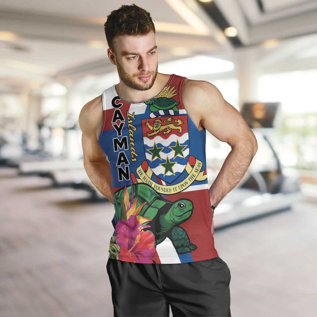 Personalised Cayman Islands Men Tank Top Tropical Green Turtle