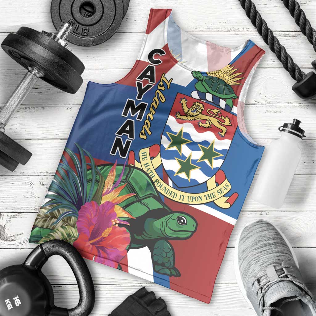 Personalised Cayman Islands Men Tank Top Tropical Green Turtle
