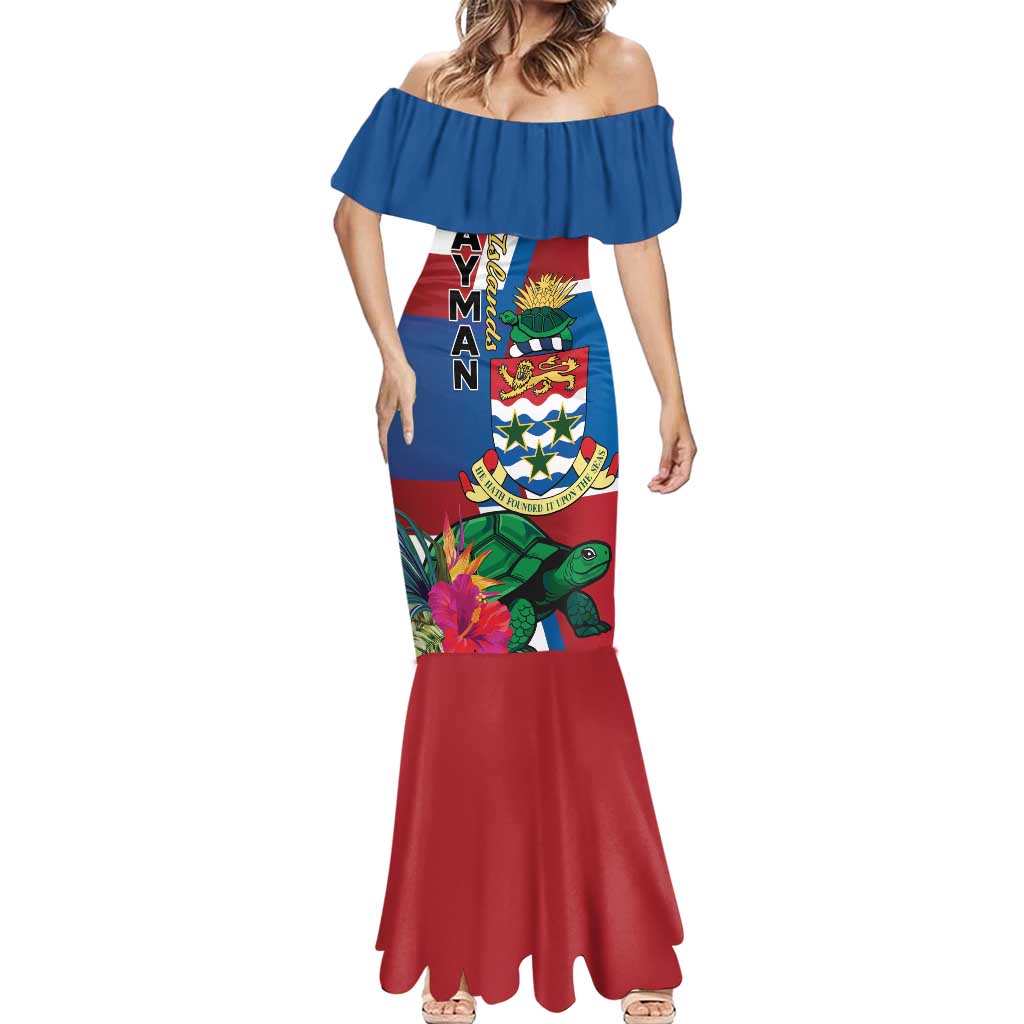 Personalised Cayman Islands Mermaid Dress Tropical Green Turtle