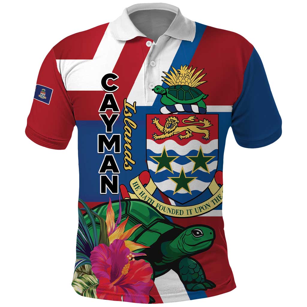 Personalised Cayman Islands Polo Shirt Tropical Green Turtle