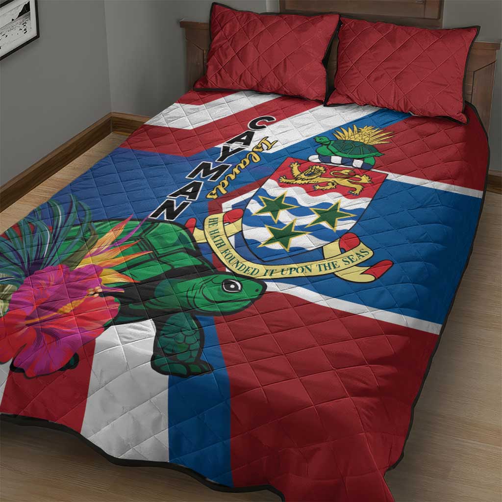 Cayman Islands Quilt Bed Set Tropical Green Turtle