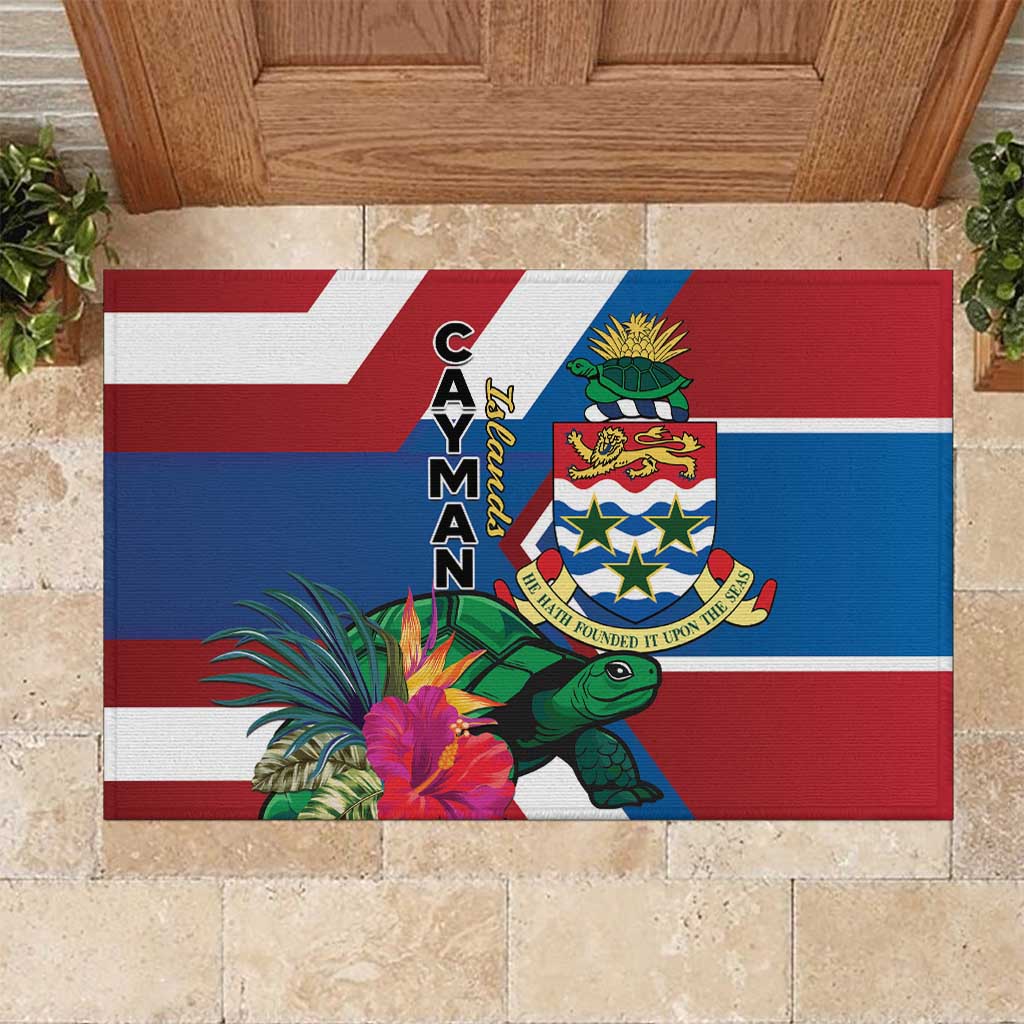 Cayman Islands Rubber Doormat Tropical Green Turtle