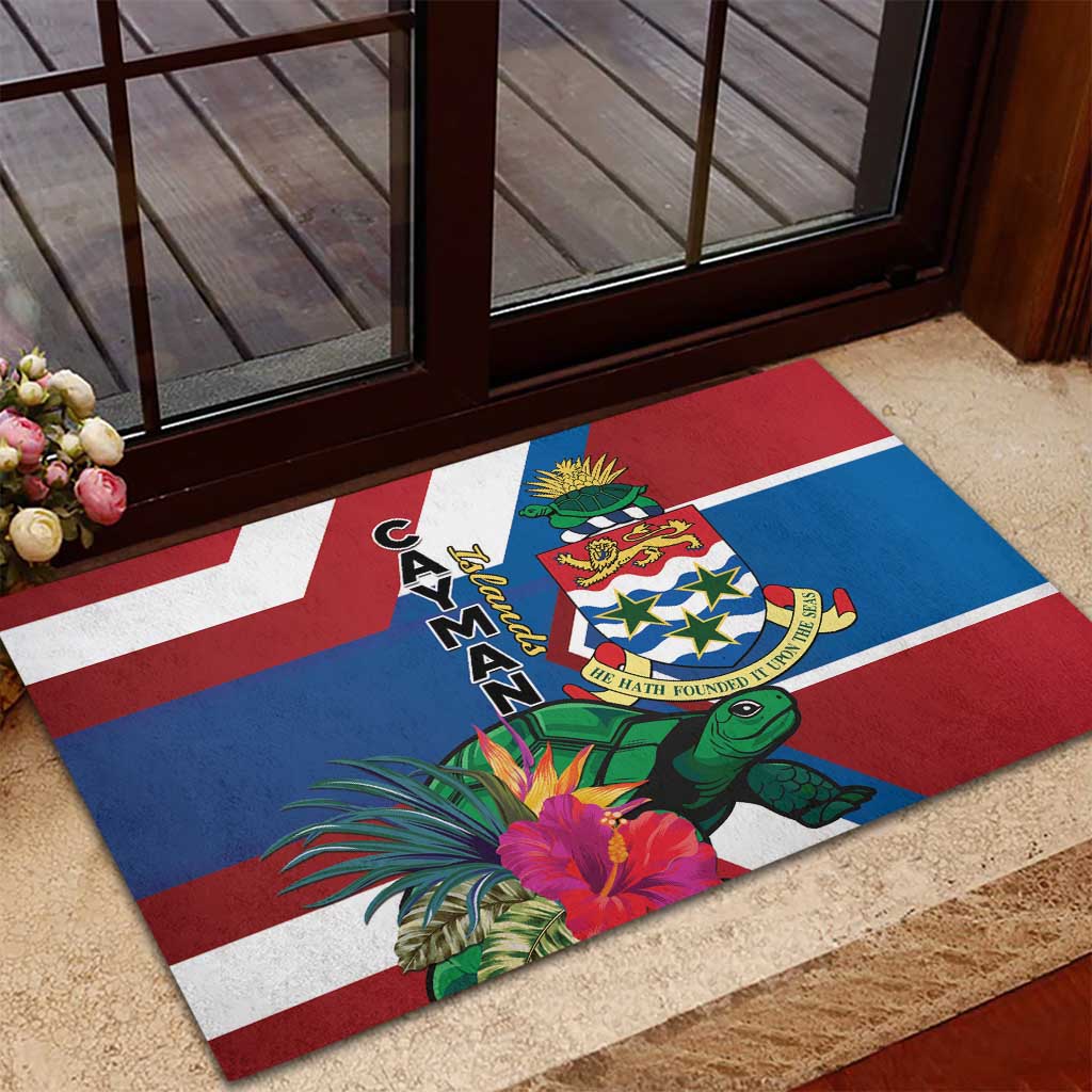 Cayman Islands Rubber Doormat Tropical Green Turtle