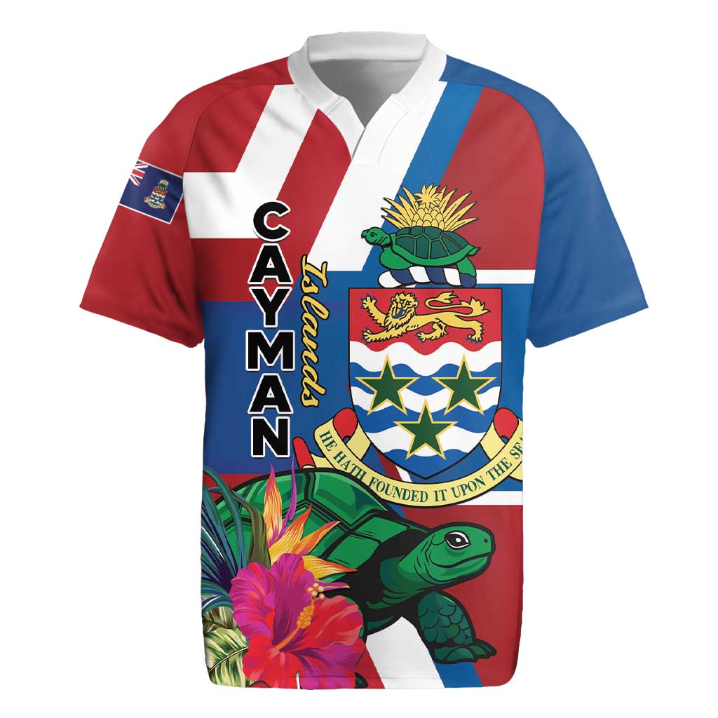 Personalised Cayman Islands Rugby Jersey Tropical Green Turtle