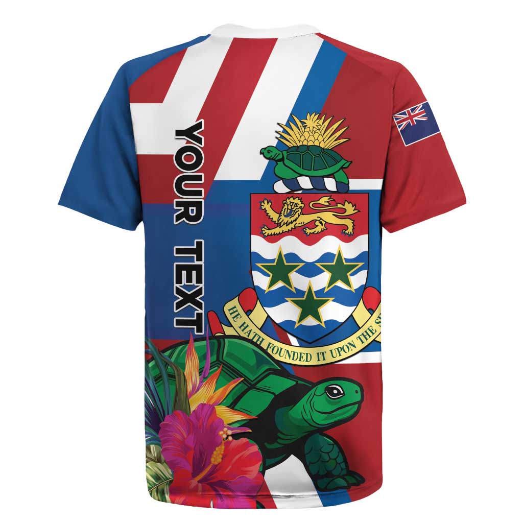 Personalised Cayman Islands Rugby Jersey Tropical Green Turtle