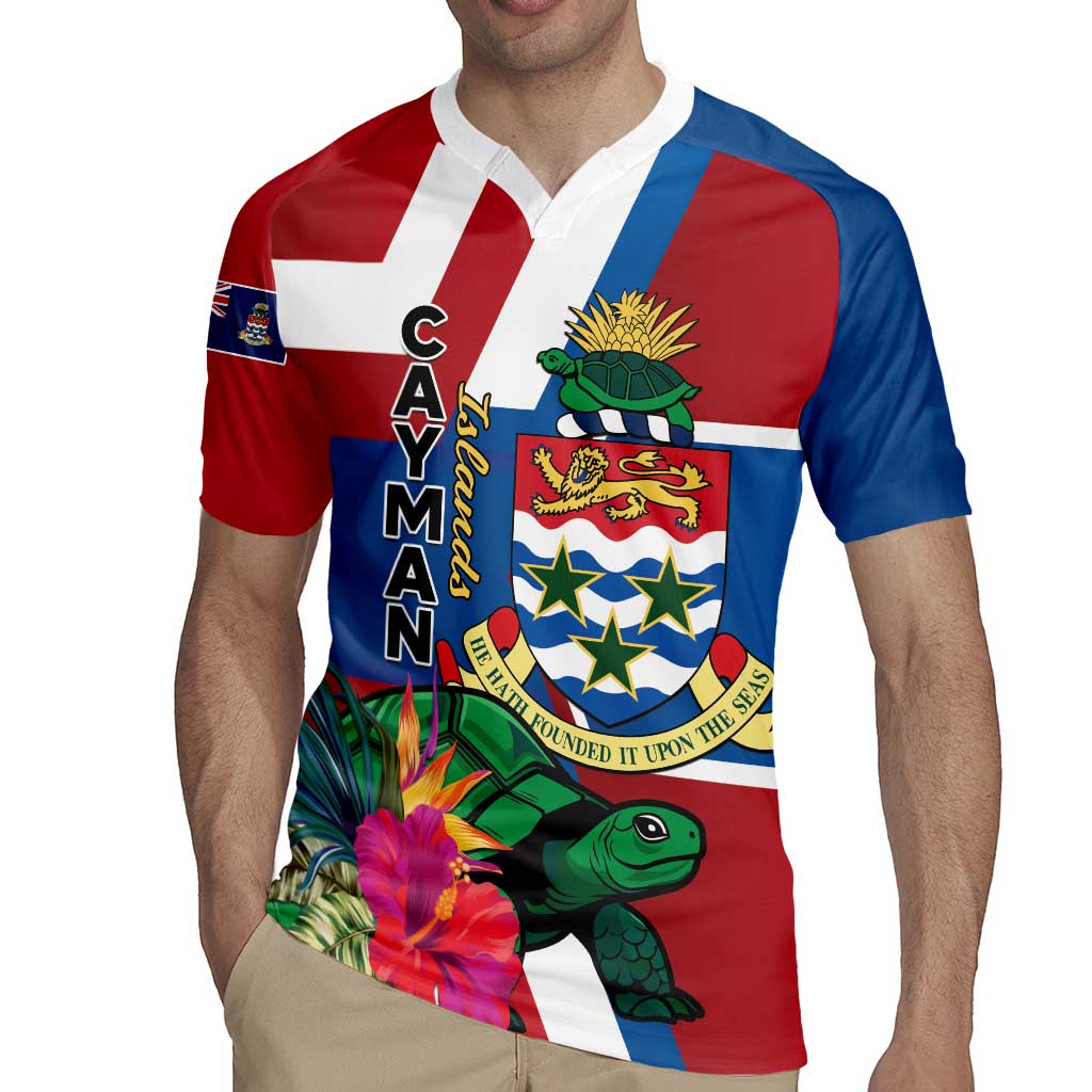 Personalised Cayman Islands Rugby Jersey Tropical Green Turtle