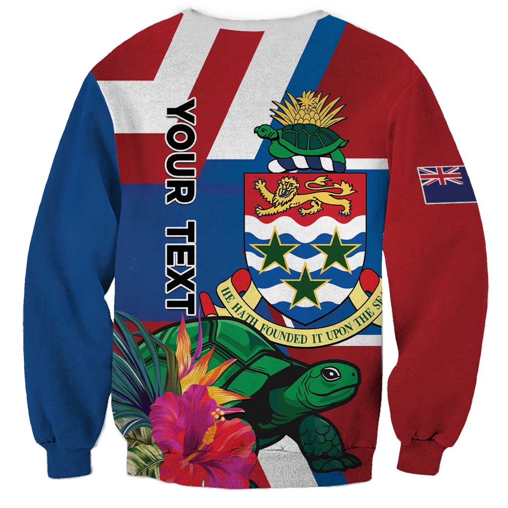 Personalised Cayman Islands Sweatshirt Tropical Green Turtle
