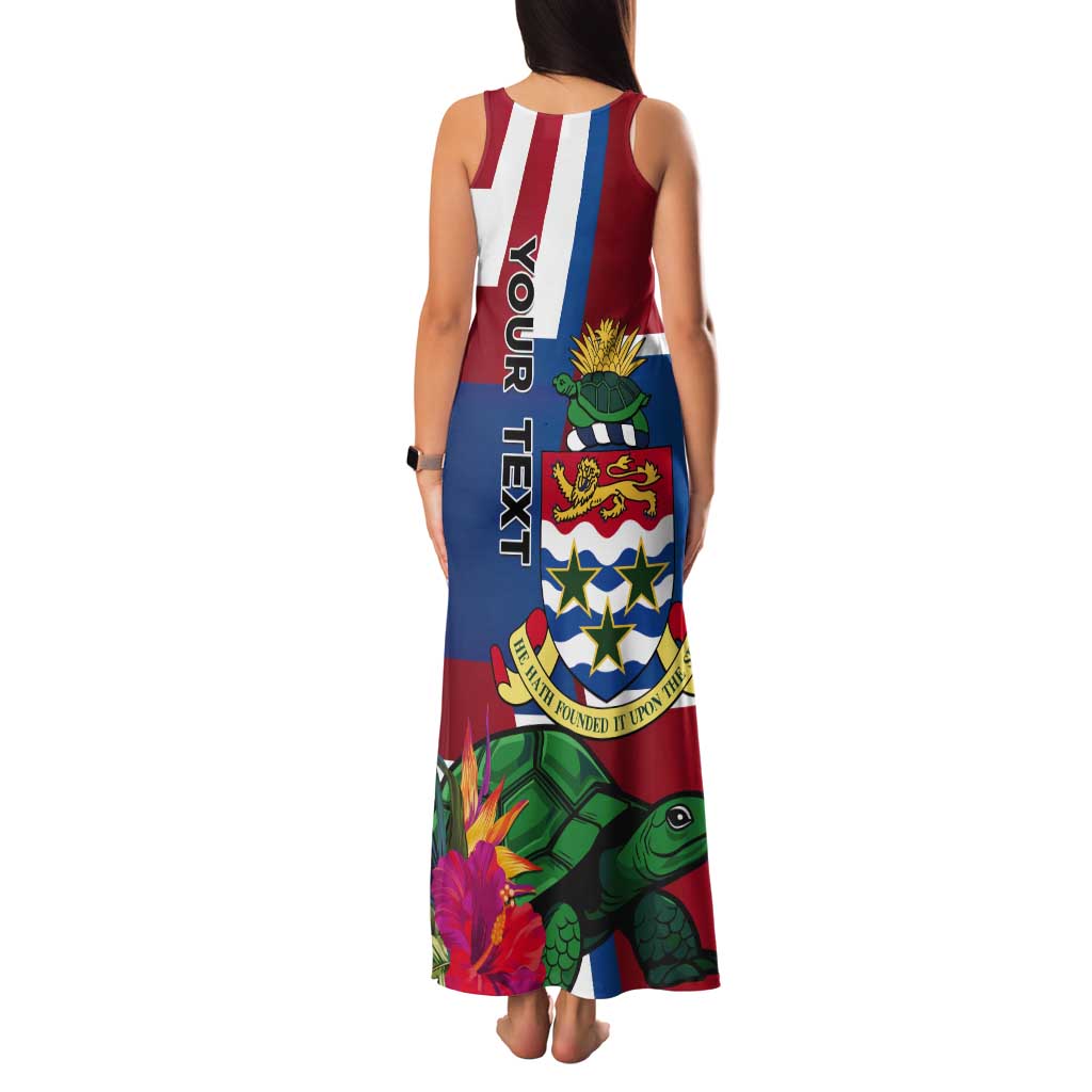 Personalised Cayman Islands Tank Maxi Dress Tropical Green Turtle