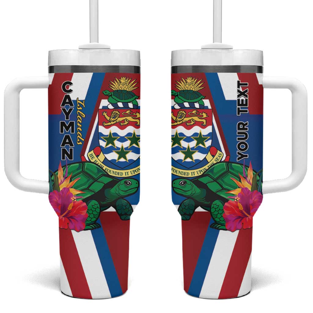 Personalised Cayman Islands Tumbler With Handle Tropical Green Turtle
