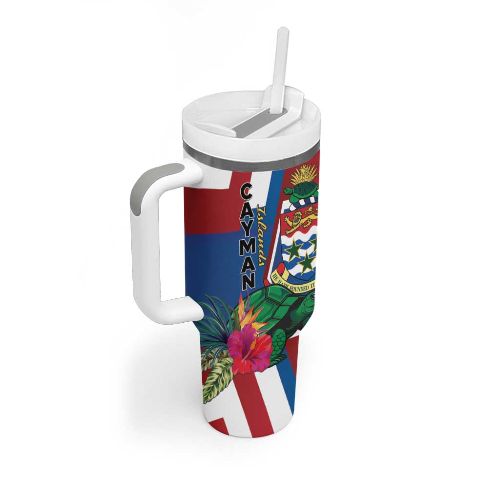 Personalised Cayman Islands Tumbler With Handle Tropical Green Turtle
