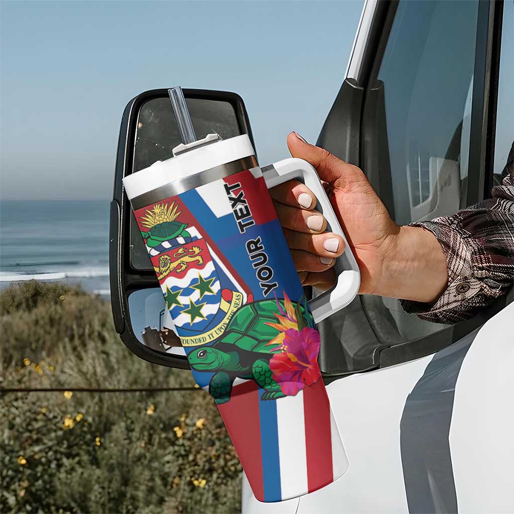 Personalised Cayman Islands Tumbler With Handle Tropical Green Turtle