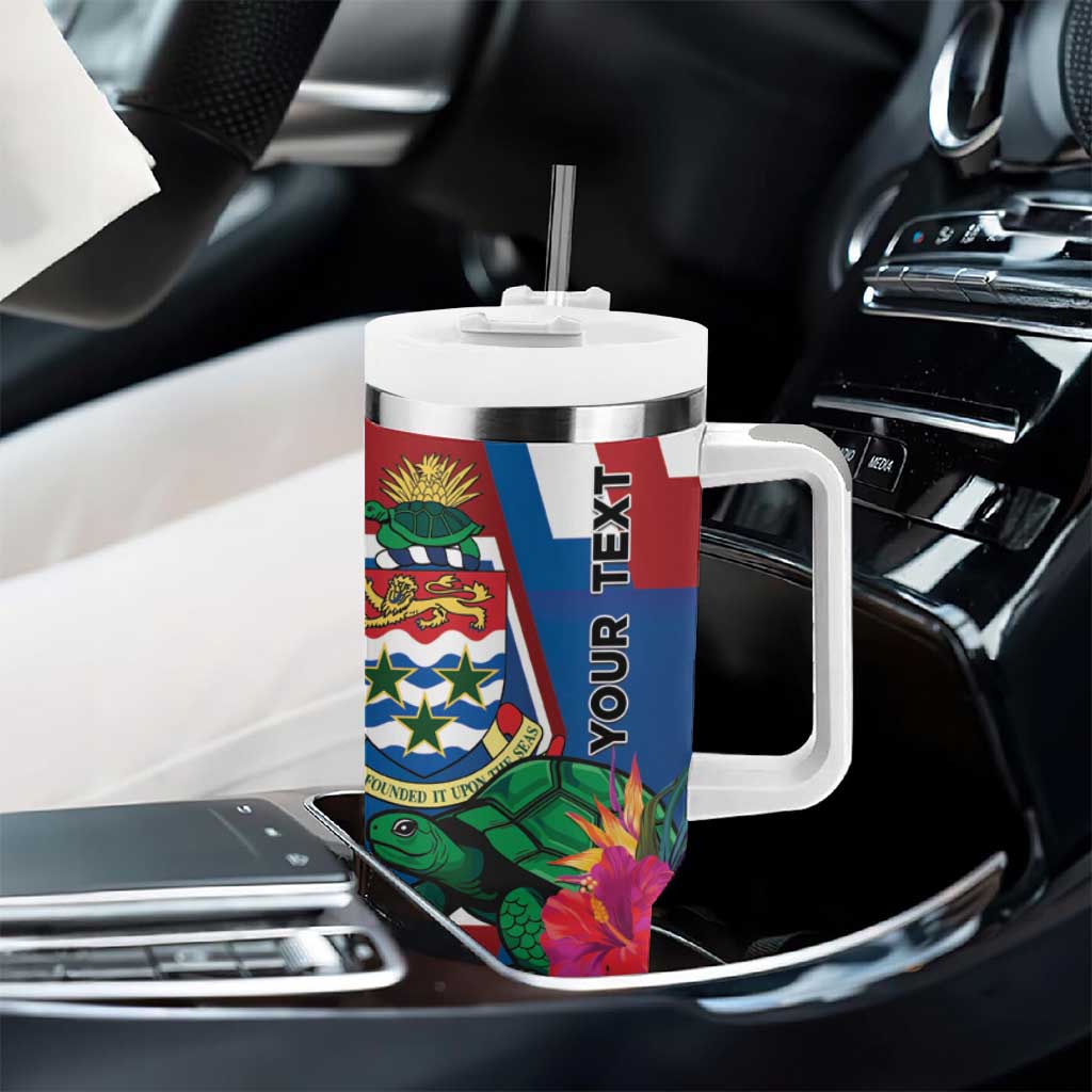 Personalised Cayman Islands Tumbler With Handle Tropical Green Turtle