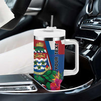 Personalised Cayman Islands Tumbler With Handle Tropical Green Turtle
