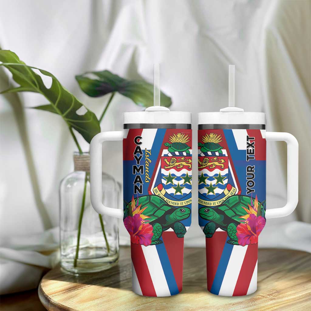 Personalised Cayman Islands Tumbler With Handle Tropical Green Turtle