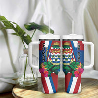 Personalised Cayman Islands Tumbler With Handle Tropical Green Turtle