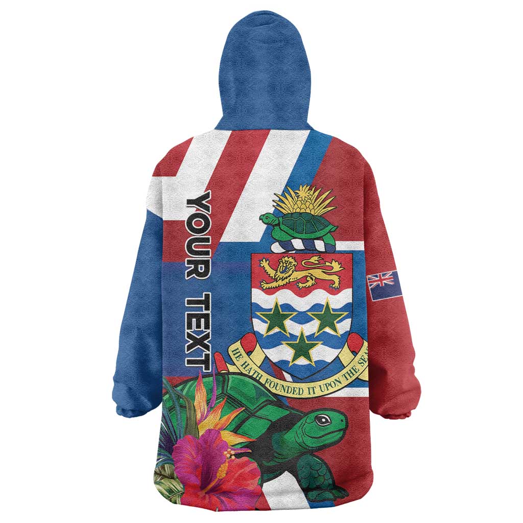 Personalised Cayman Islands Wearable Blanket Hoodie Tropical Green Turtle