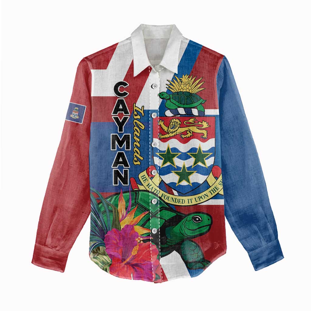 Personalised Cayman Islands Women Casual Shirt Tropical Green Turtle