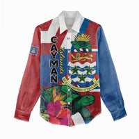 Personalised Cayman Islands Women Casual Shirt Tropical Green Turtle