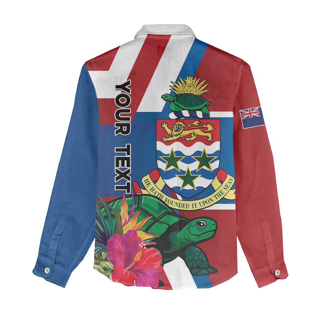 Personalised Cayman Islands Women Casual Shirt Tropical Green Turtle