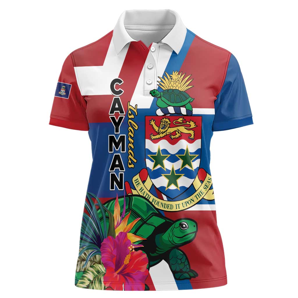 Personalised Cayman Islands Women Polo Shirt Tropical Green Turtle
