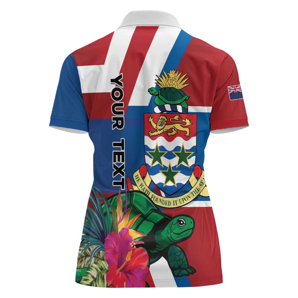 Personalised Cayman Islands Women Polo Shirt Tropical Green Turtle