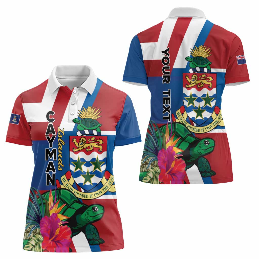 Personalised Cayman Islands Women Polo Shirt Tropical Green Turtle