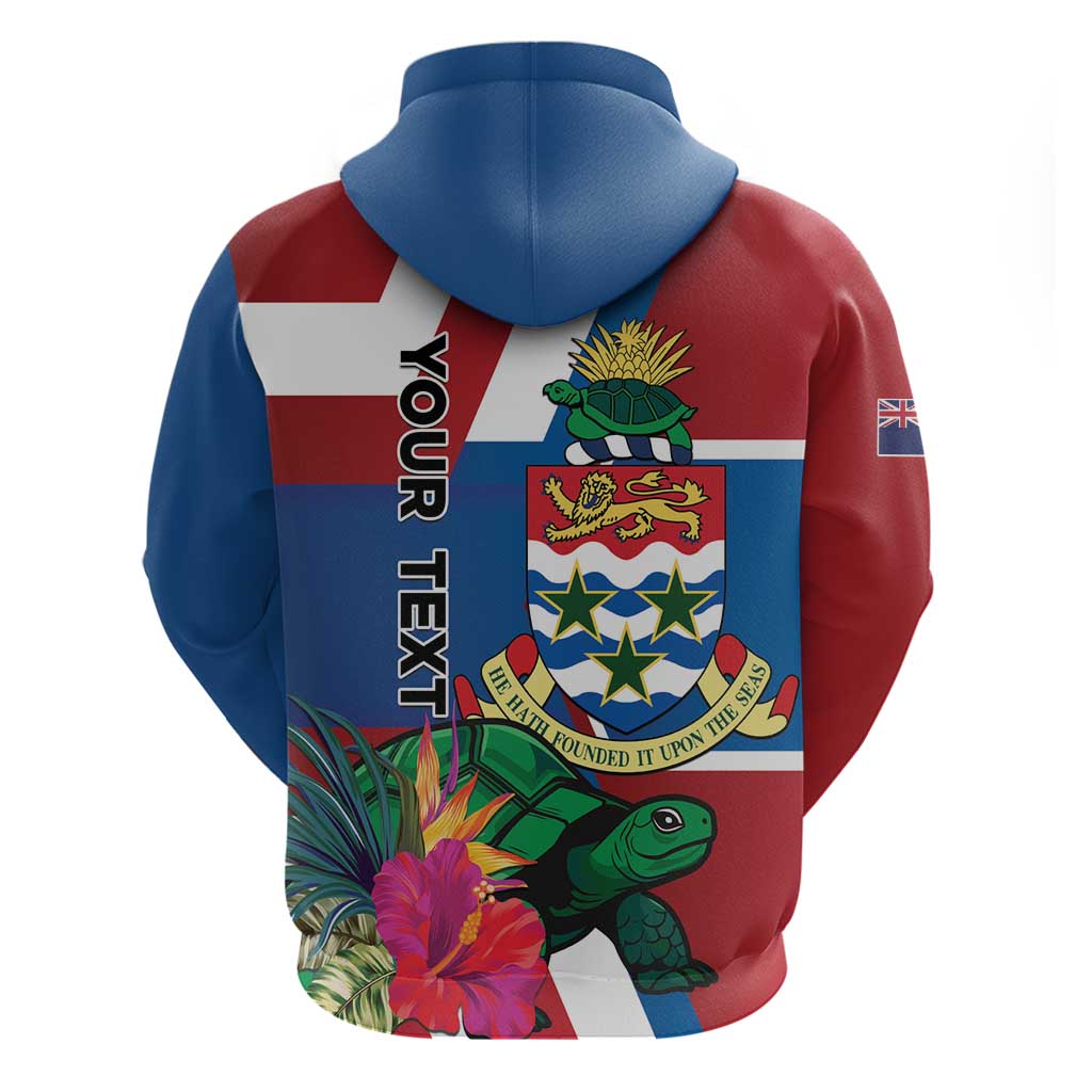 Personalised Cayman Islands Zip Hoodie Tropical Green Turtle