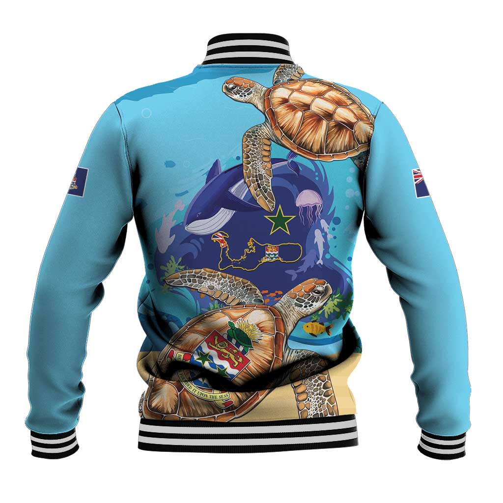 Grand Cayman Map Sea Turtle Baseball Jacket Ocean Vibes