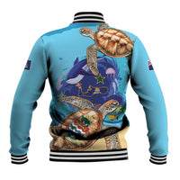 Grand Cayman Map Sea Turtle Baseball Jacket Ocean Vibes
