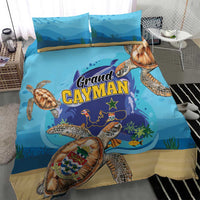 Grand Cayman Map Sea Turtle Bedding Set Ocean Vibes