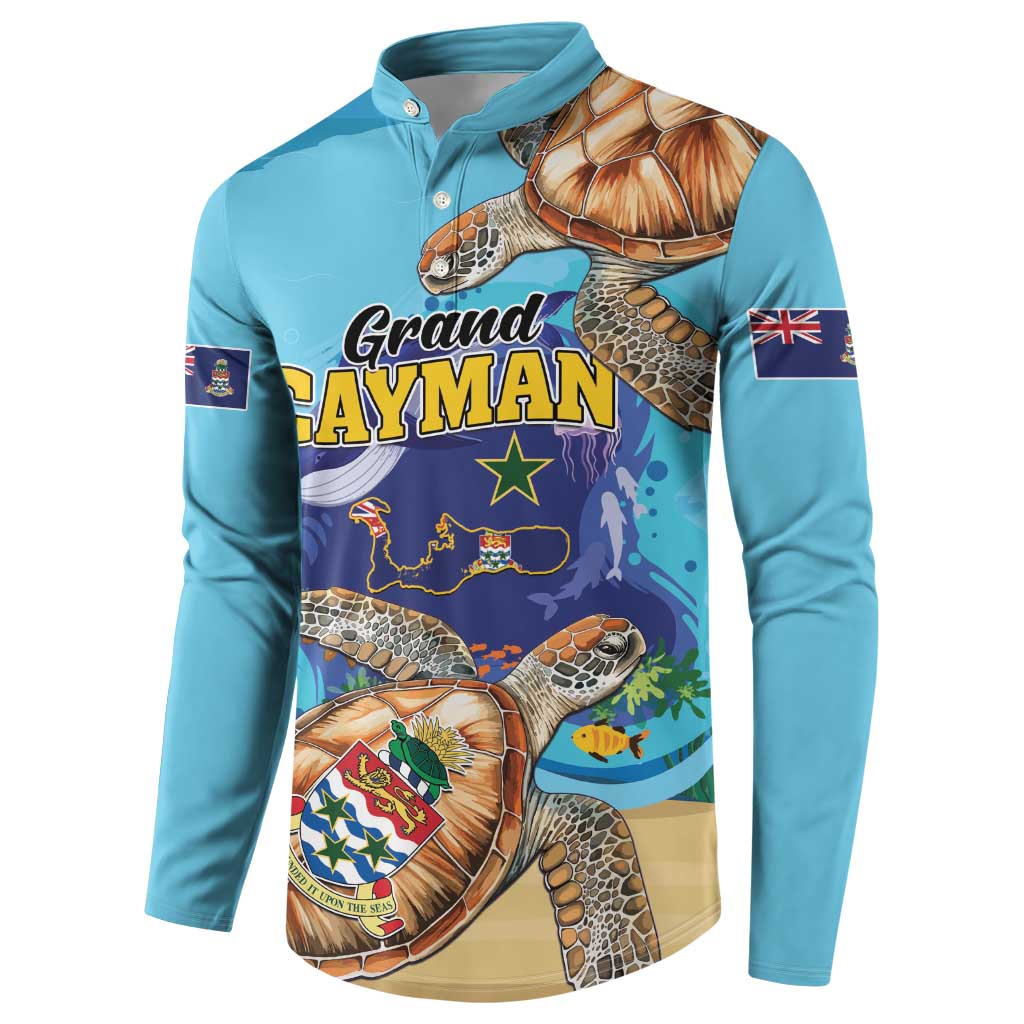 Grand Cayman Map Sea Turtle Button Sweatshirt Ocean Vibes