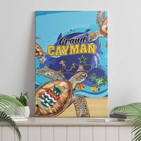 Grand Cayman Map Sea Turtle Canvas Wall Art Ocean Vibes