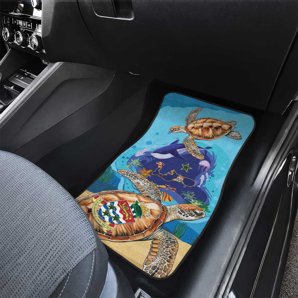 Grand Cayman Map Sea Turtle Car Mats Ocean Vibes