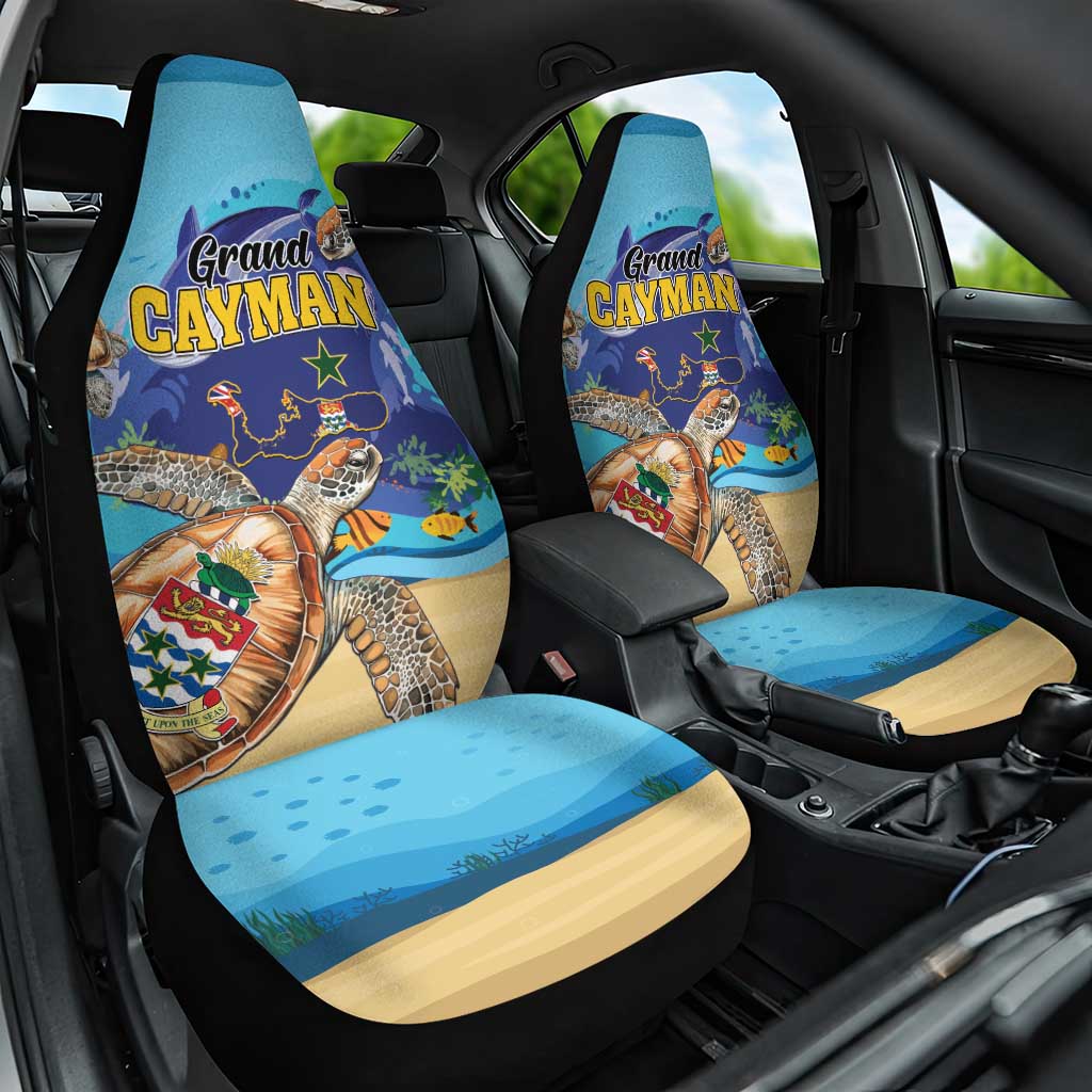 Grand Cayman Map Sea Turtle Car Seat Cover Ocean Vibes