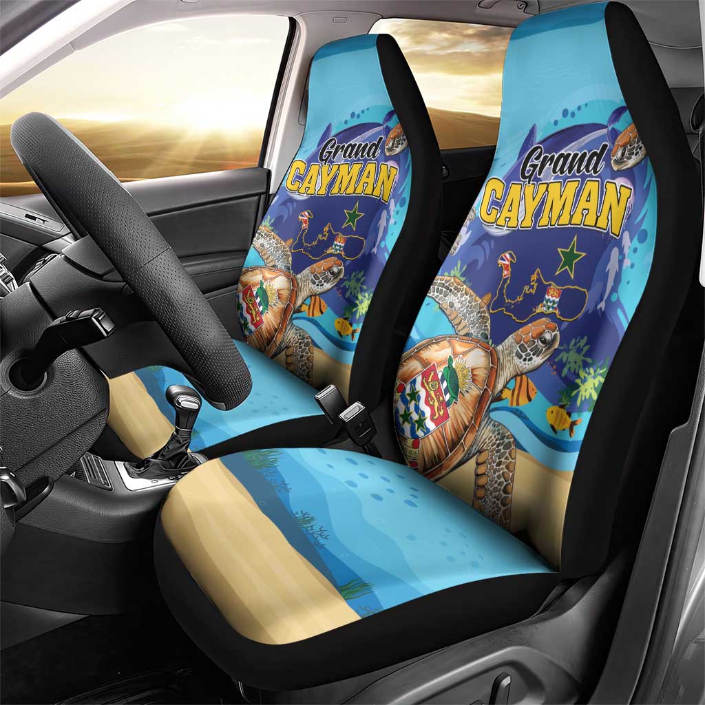 Grand Cayman Map Sea Turtle Car Seat Cover Ocean Vibes