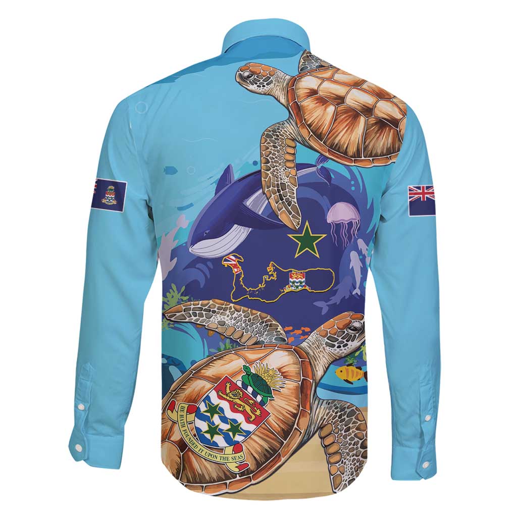 Grand Cayman Map Sea Turtle Family Matching Long Sleeve Bodycon Dress and Hawaiian Shirt Ocean Vibes