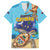 Grand Cayman Map Sea Turtle Family Matching Short Sleeve Bodycon Dress and Hawaiian Shirt Ocean Vibes