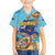 Grand Cayman Map Sea Turtle Family Matching Short Sleeve Bodycon Dress and Hawaiian Shirt Ocean Vibes
