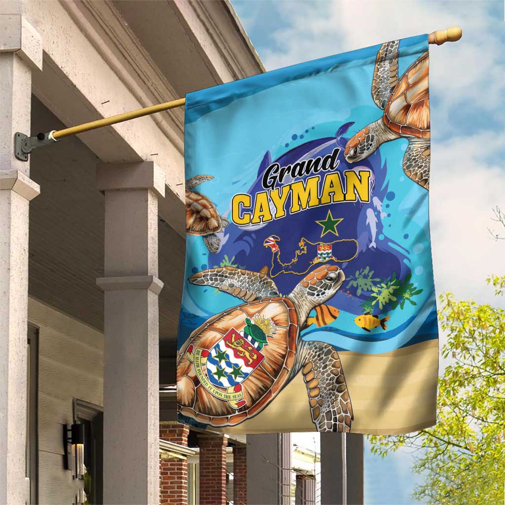 Grand Cayman Map Sea Turtle Garden Flag Ocean Vibes