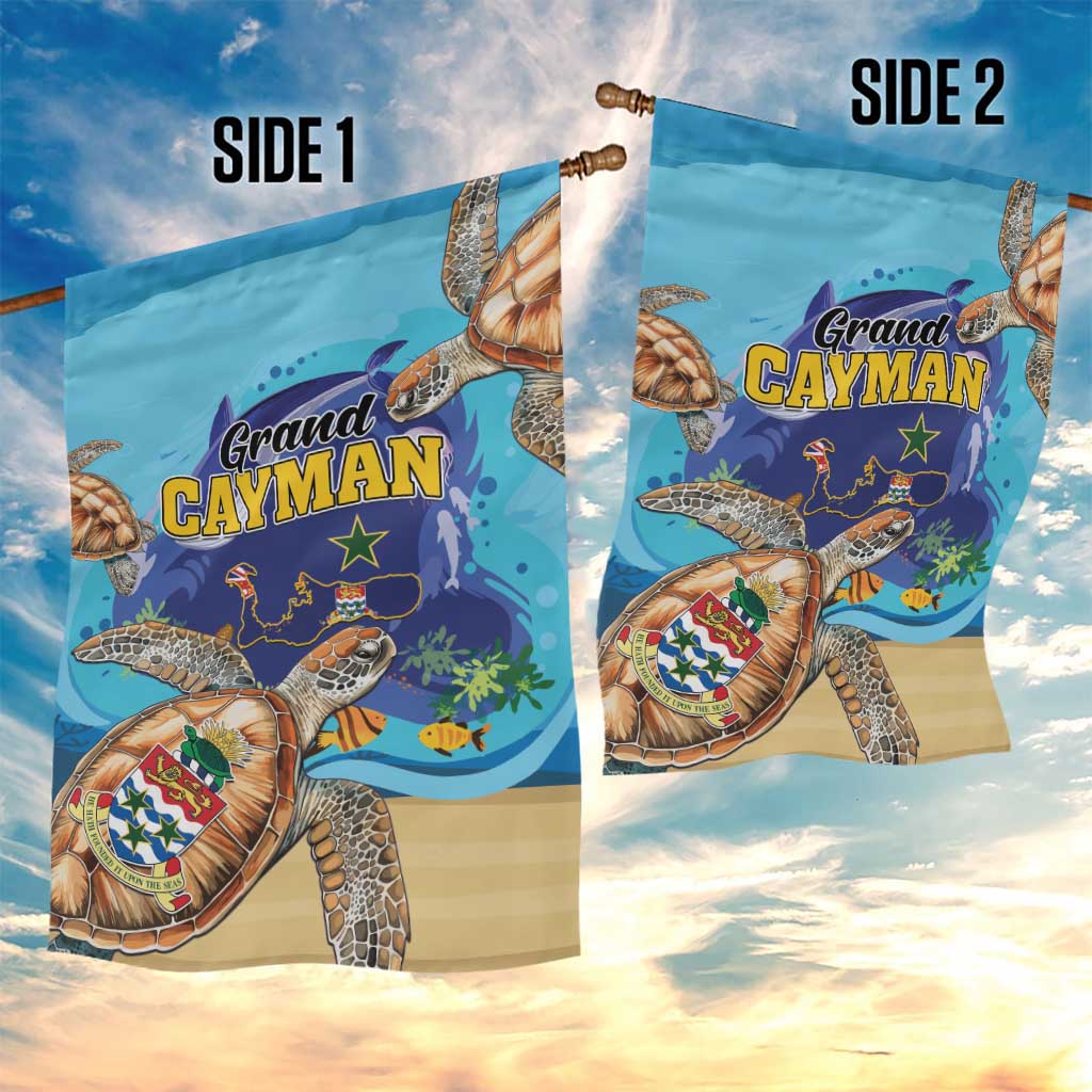 Grand Cayman Map Sea Turtle Garden Flag Ocean Vibes