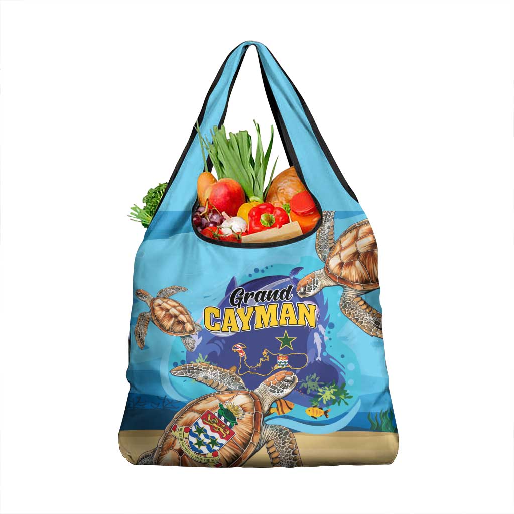 Grand Cayman Map Sea Turtle Grocery Bag Ocean Vibes