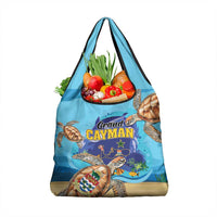 Grand Cayman Map Sea Turtle Grocery Bag Ocean Vibes