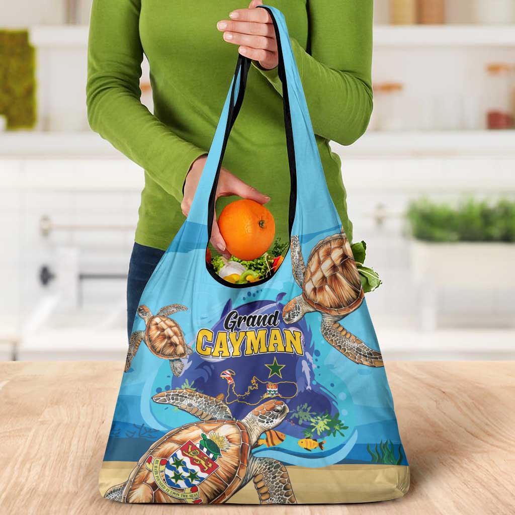 Grand Cayman Map Sea Turtle Grocery Bag Ocean Vibes