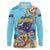 Grand Cayman Map Sea Turtle Long Sleeve Polo Shirt Ocean Vibes